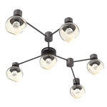 Luna Hub & Spoke Ceiling Light / Wall Sconce - Graphite / Amber Floret