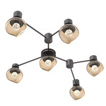 Luna Hub & Spoke Ceiling Light / Wall Sconce - Graphite / Bronze Floret