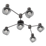 Luna Hub & Spoke Ceiling Light / Wall Sconce - Graphite / Smoke Floret