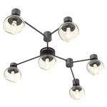Luna Hub & Spoke Ceiling Light / Wall Sconce - Graphite / Amber Geo