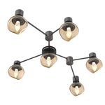 Luna Hub & Spoke Ceiling Light / Wall Sconce - Graphite / Bronze Geo