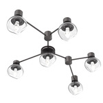 Luna Hub & Spoke Ceiling Light / Wall Sconce - Graphite / Clear Geo