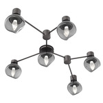 Luna Hub & Spoke Ceiling Light / Wall Sconce - Graphite / Smoke Geo