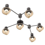 Luna Hub & Spoke Ceiling Light / Wall Sconce - Graphite / Bronze Zircon