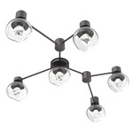 Luna Hub & Spoke Ceiling Light / Wall Sconce - Graphite / Clear Zircon