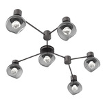 Luna Hub & Spoke Ceiling Light / Wall Sconce - Graphite / Smoke Zircon