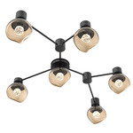 Luna Hub & Spoke Ceiling Light / Wall Sconce - Matte Black / Bronze Floret