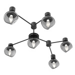Luna Hub & Spoke Ceiling Light / Wall Sconce - Matte Black / Smoke Geo