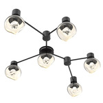 Luna Hub & Spoke Ceiling Light / Wall Sconce - Matte Black / Amber Zircon