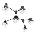 Luna Hub & Spoke Ceiling Light / Wall Sconce - Matte Black / Clear Zircon