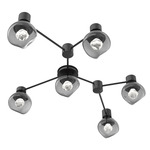 Luna Hub & Spoke Ceiling Light / Wall Sconce - Matte Black / Smoke Zircon