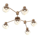 Luna Hub & Spoke Ceiling Light / Wall Sconce - Novel Brass / Amber Floret