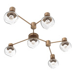 Luna Hub & Spoke Ceiling Light / Wall Sconce - Novel Brass / Clear Floret