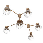 Luna Hub & Spoke Ceiling Light / Wall Sconce - Novel Brass / Clear Geo