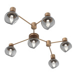Luna Hub & Spoke Ceiling Light / Wall Sconce - Novel Brass / Smoke Geo