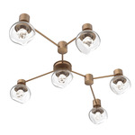 Luna Hub & Spoke Ceiling Light / Wall Sconce - Novel Brass / Clear Zircon
