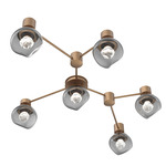 Luna Hub & Spoke Ceiling Light / Wall Sconce - Novel Brass / Smoke Zircon