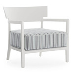 Cara Matte Outdoor Armchair - White Frame / Green Stripes