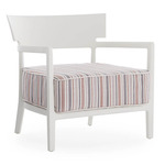 Cara Matte Outdoor Armchair - White Frame / Brick Stripes