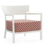 Cara Matte Outdoor Liberty Armchair - Matte White / Rust Obi Check