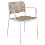 Audrey Outdoor Chair With Arm - 2 Pack - White Frame / Sand