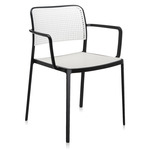 Audrey Outdoor Chair With Arm - 2 Pack - Black Frame / White