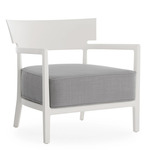 Cara Matte Outdoor Armchair - White Frame / Gray