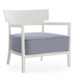 Cara Matte Outdoor Armchair - White Frame / Blue Stripe
