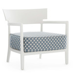 Cara Matte Outdoor Liberty Armchair - Matte White / Blue Obi Check