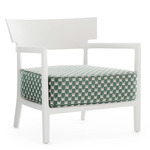 Cara Matte Outdoor Liberty Armchair - Matte White / Sage Obi Check