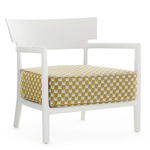 Cara Matte Outdoor Liberty Armchair - Matte White / Yellow Obi Check