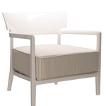 Cara Outdoor Armchair - Ivory Frame / Beige Stripe