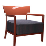 Cara Outdoor Armchair - Rusty Frame / Blue-Orange
