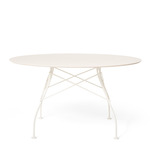Glossy Outdoor Round Dining Table - White / White