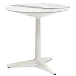 Multiplo Round Table with Spoke Base - White / White Marble