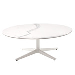 Multiplo Round Coffee Table - White / White Marble