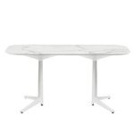Multiplo XL Rectangular Table - White / White Marble