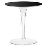 Tip Top Glass Top Table - Crystal / Black