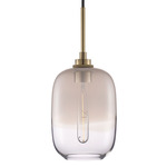 Balon Ombra Pendant - Satin Brass / Opaline / Clear
