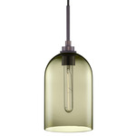 Cloche Pendant - Graphite / Moss