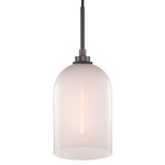 Cloche Pendant - Graphite / Opaline