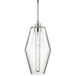 Marquise Pendant - Polished Nickel / Crystal