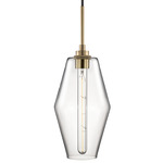Marquise Pendant - Satin Brass / Crystal