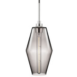 Marquise Pendant - Polished Nickel / Grey