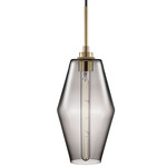 Marquise Pendant - Satin Brass / Grey