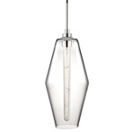 Marquise Pendant - Polished Nickel / Crystal