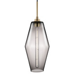 Marquise Pendant - Satin Brass / Grey