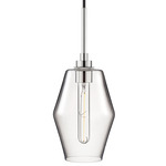 Marquise Pendant - Polished Nickel / Crystal