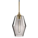 Marquise Pendant - Satin Brass / Grey