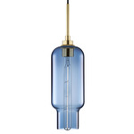 Pharos Pendant - Satin Brass / Sapphire